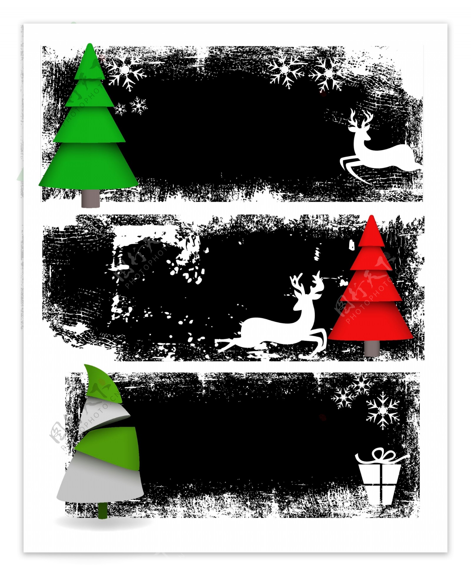抽象圣诞树卡片素材