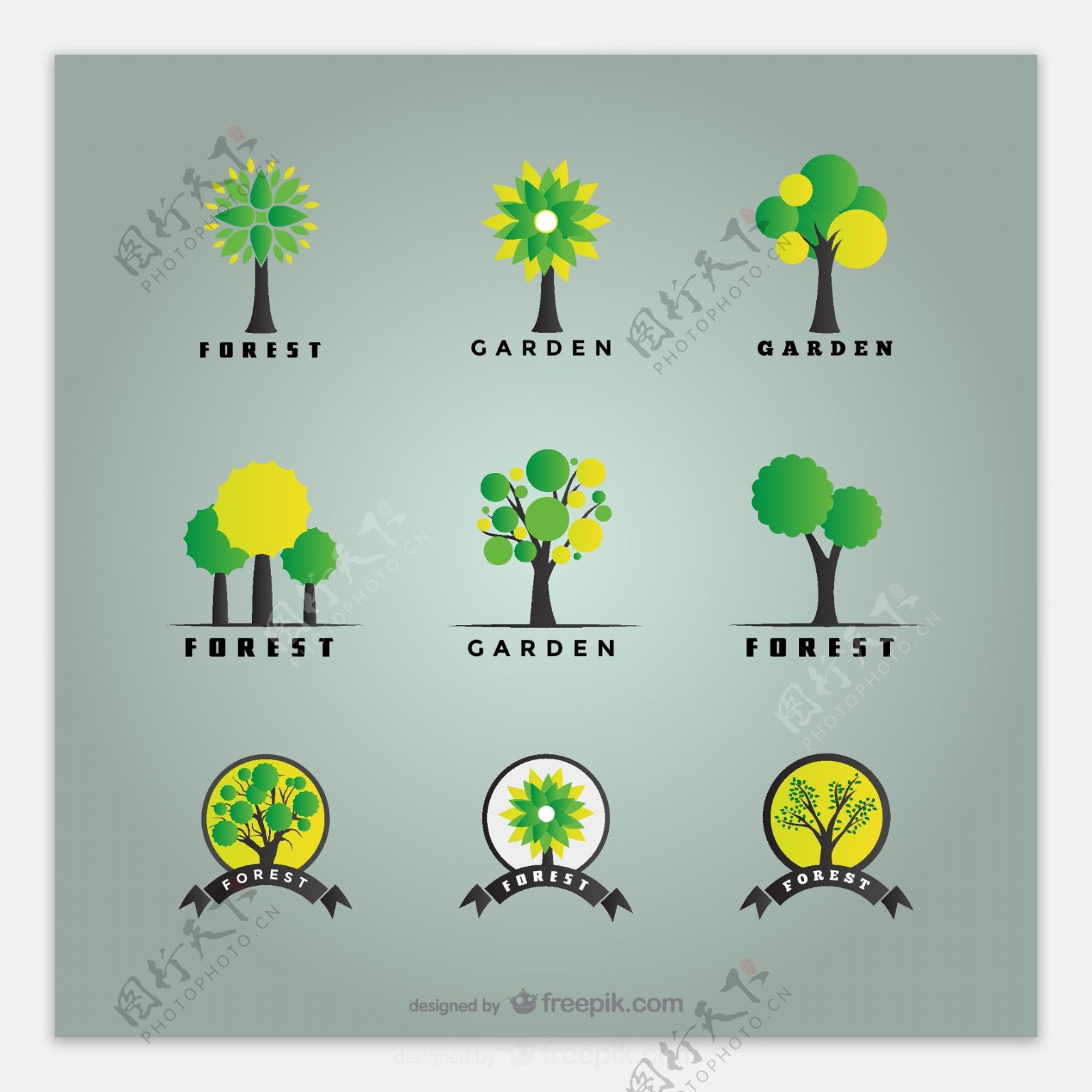 树木和森林标识包