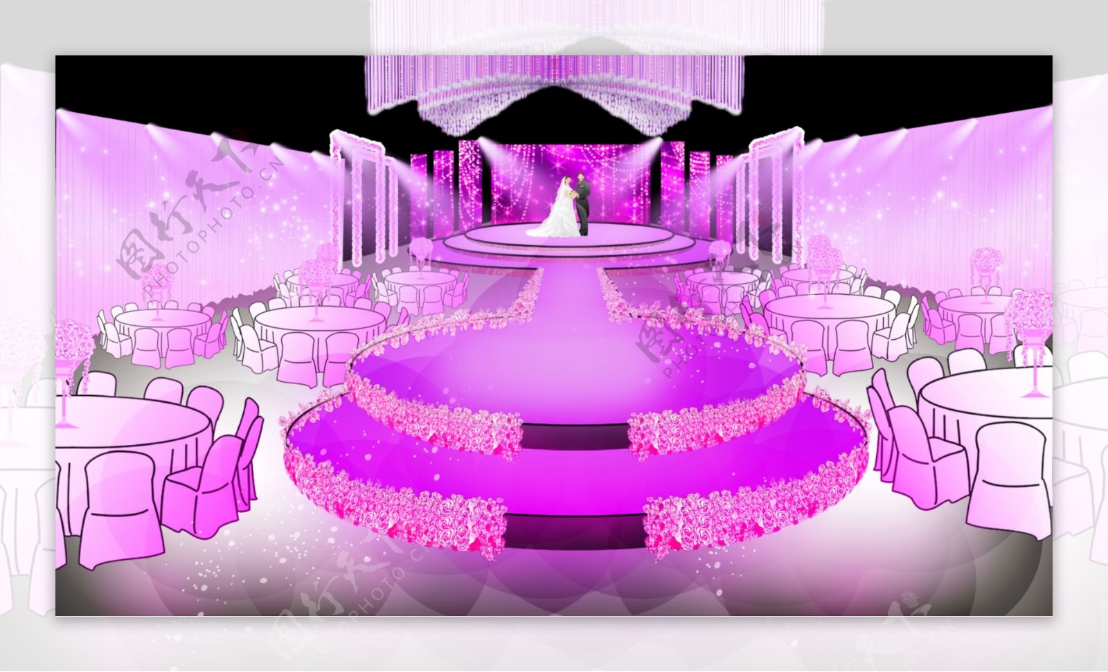 紫色唯美梦幻婚庆设计