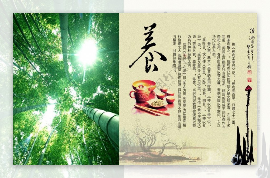 养心茶中国风茶文化
