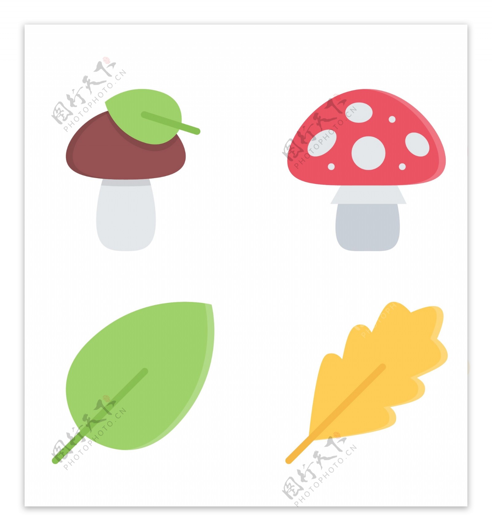 树叶蘑菇精美icon图标