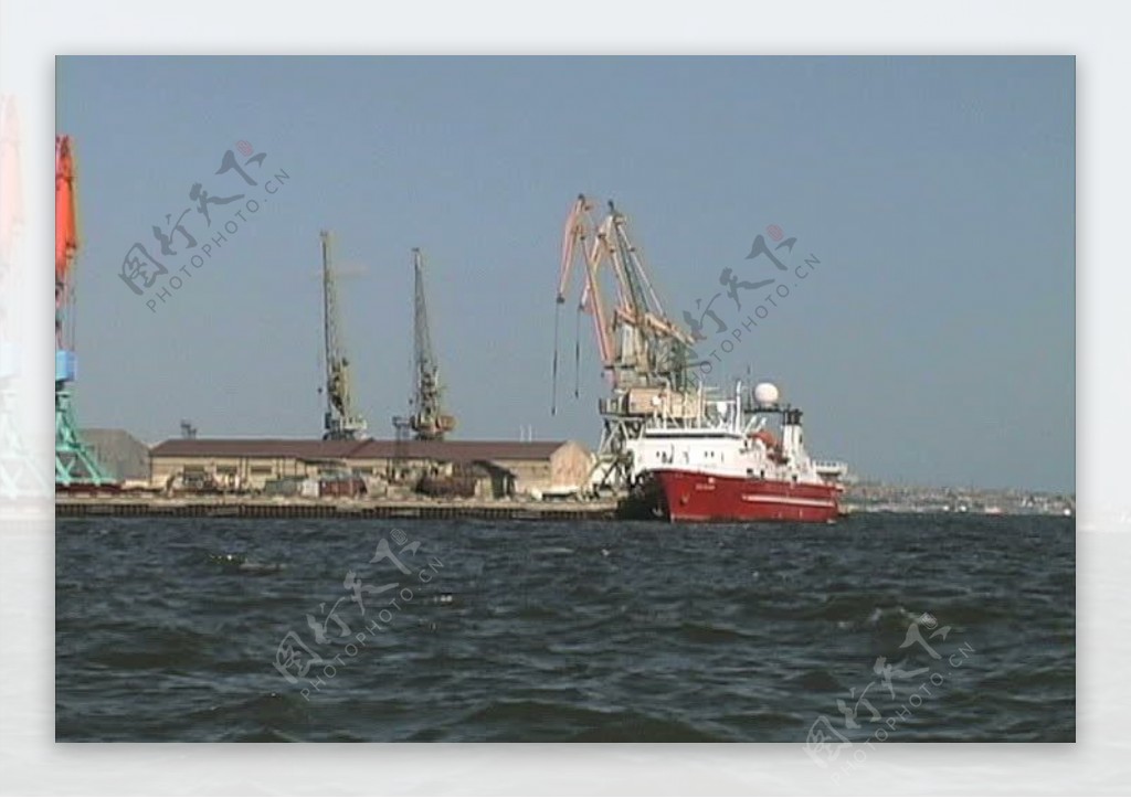 阿塞拜疆船舶停靠里海股票视频视频免费下载