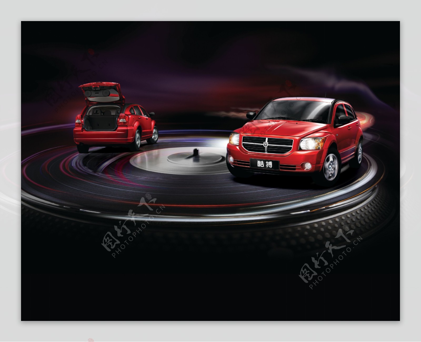红色轿车广告图图片