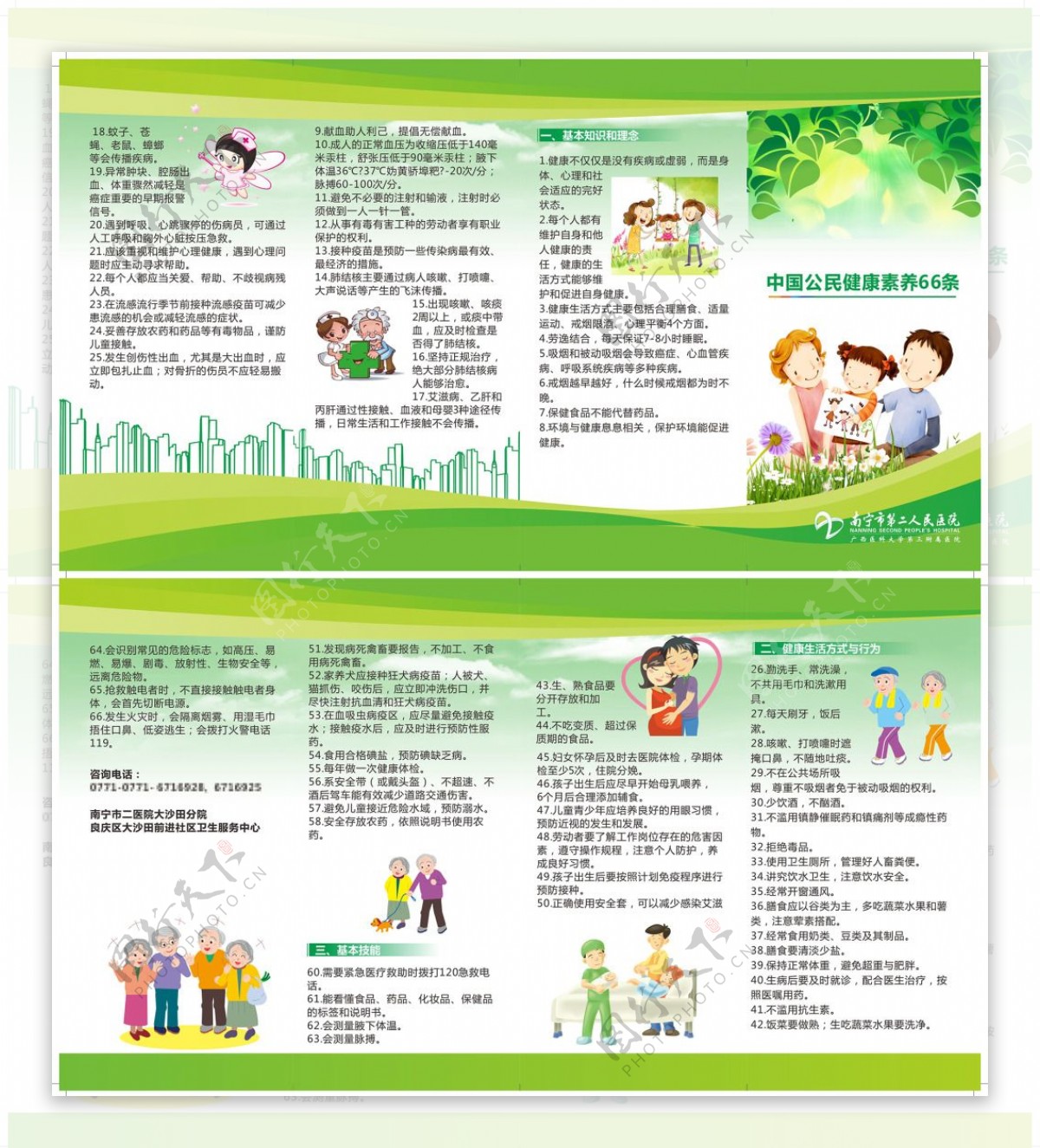 中国公民健康素养66条四折页