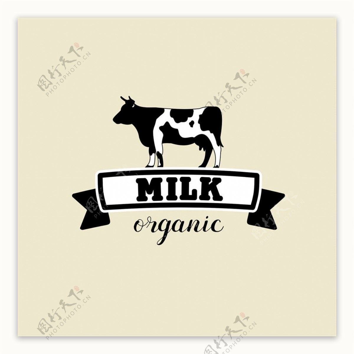 卡通奶牛标志图片