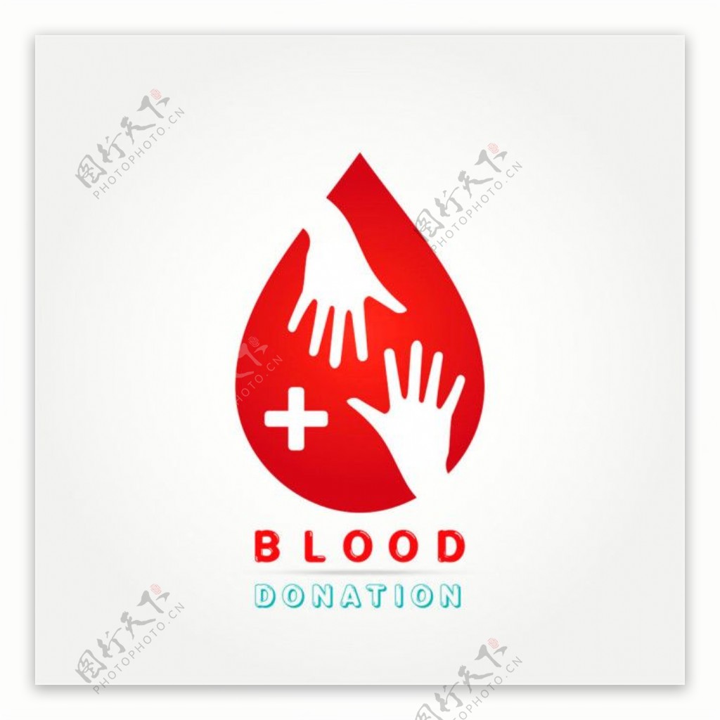 手势红色血滴标志图片