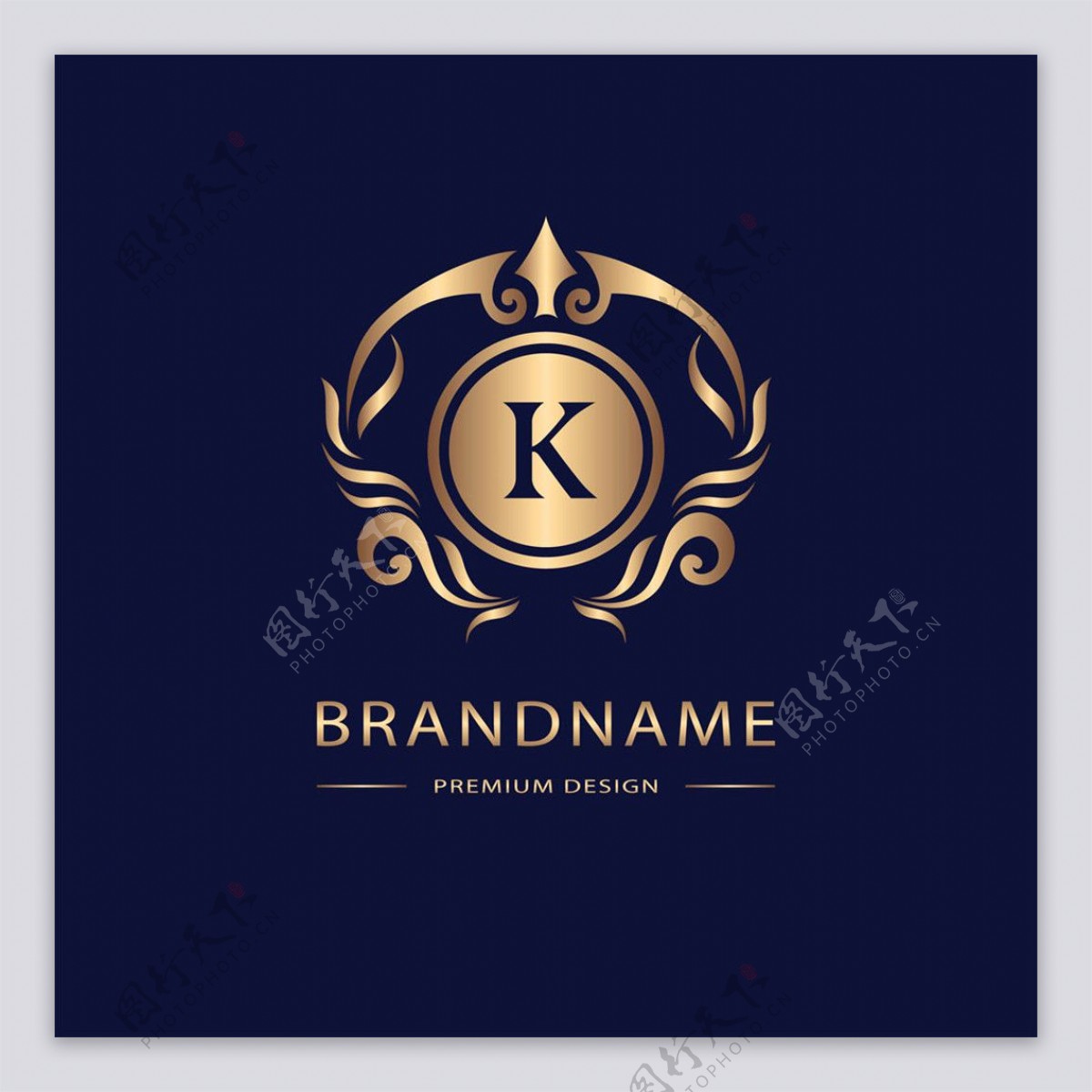 金色字母K标志图片