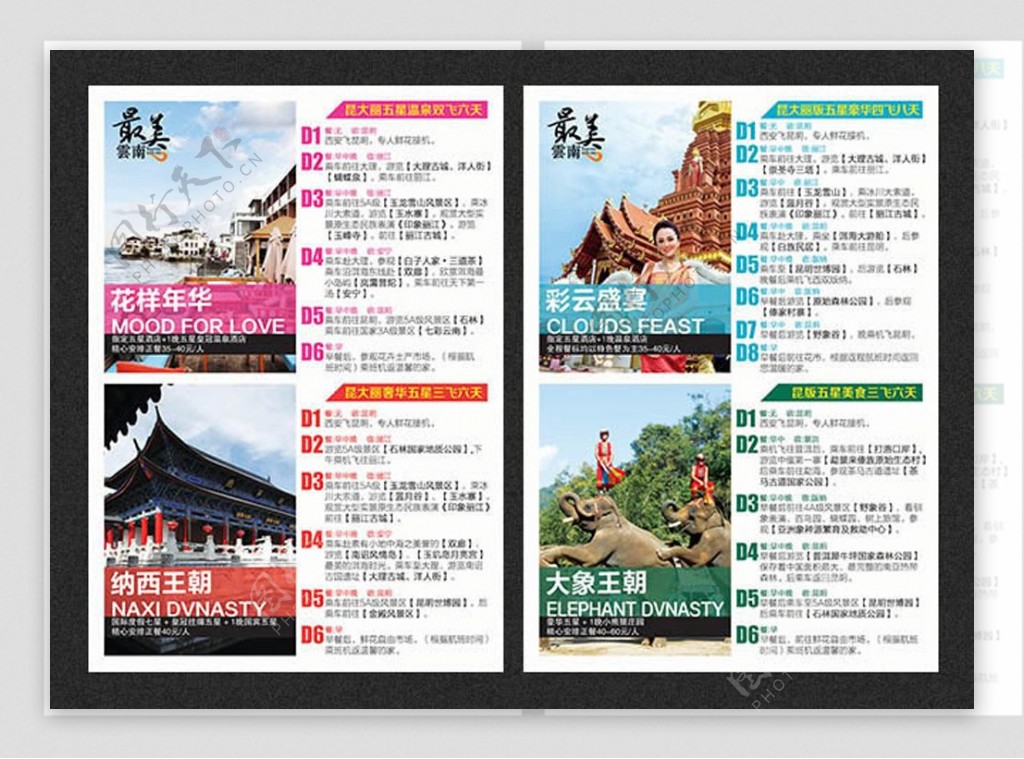 最美云南旅游路线海报设计psd素材