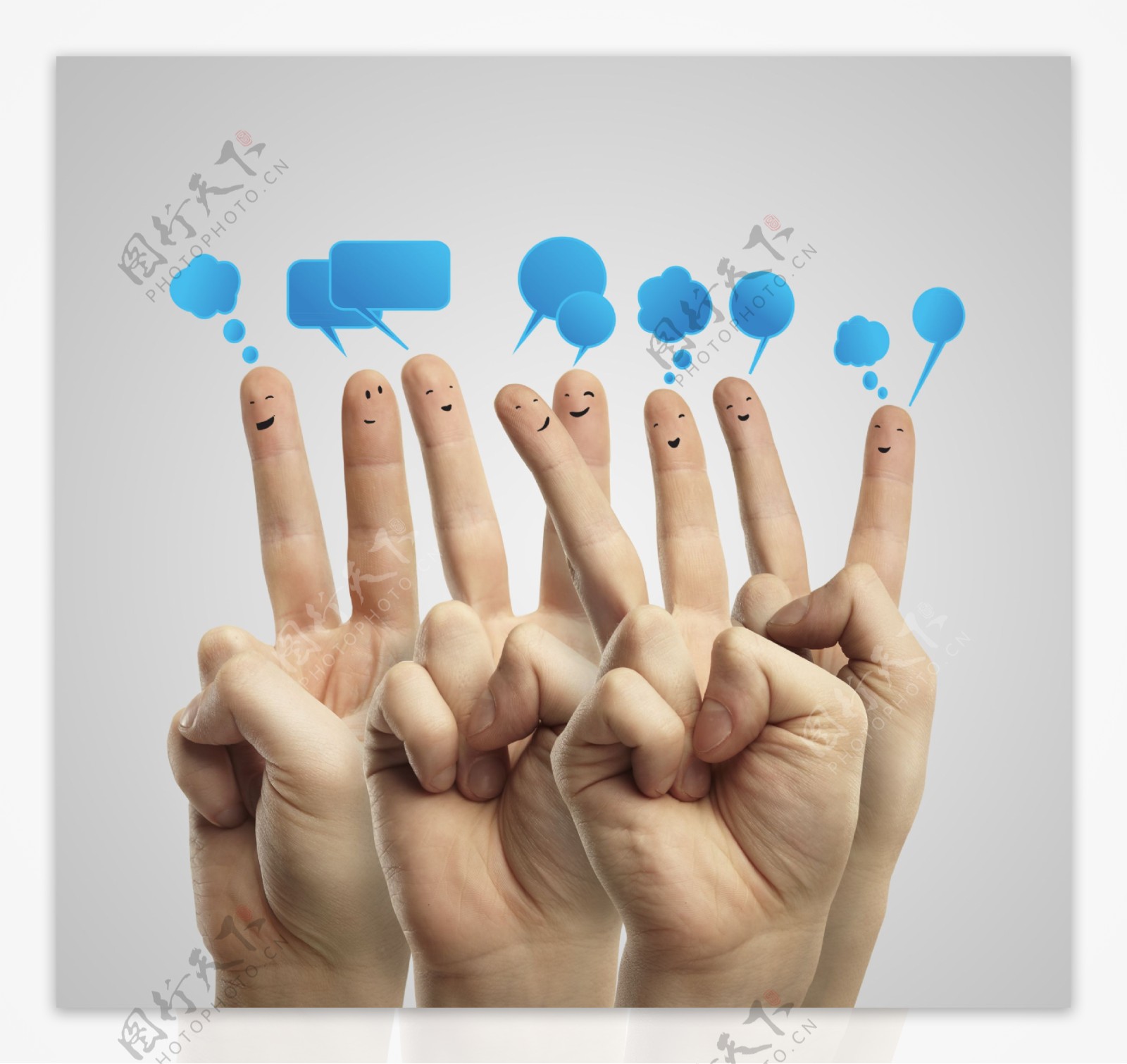 对话框与手指表情图片