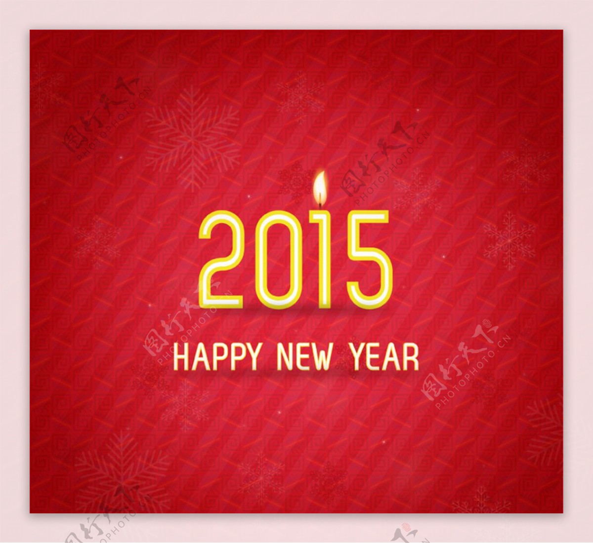 红色2015新年贺卡矢量素材