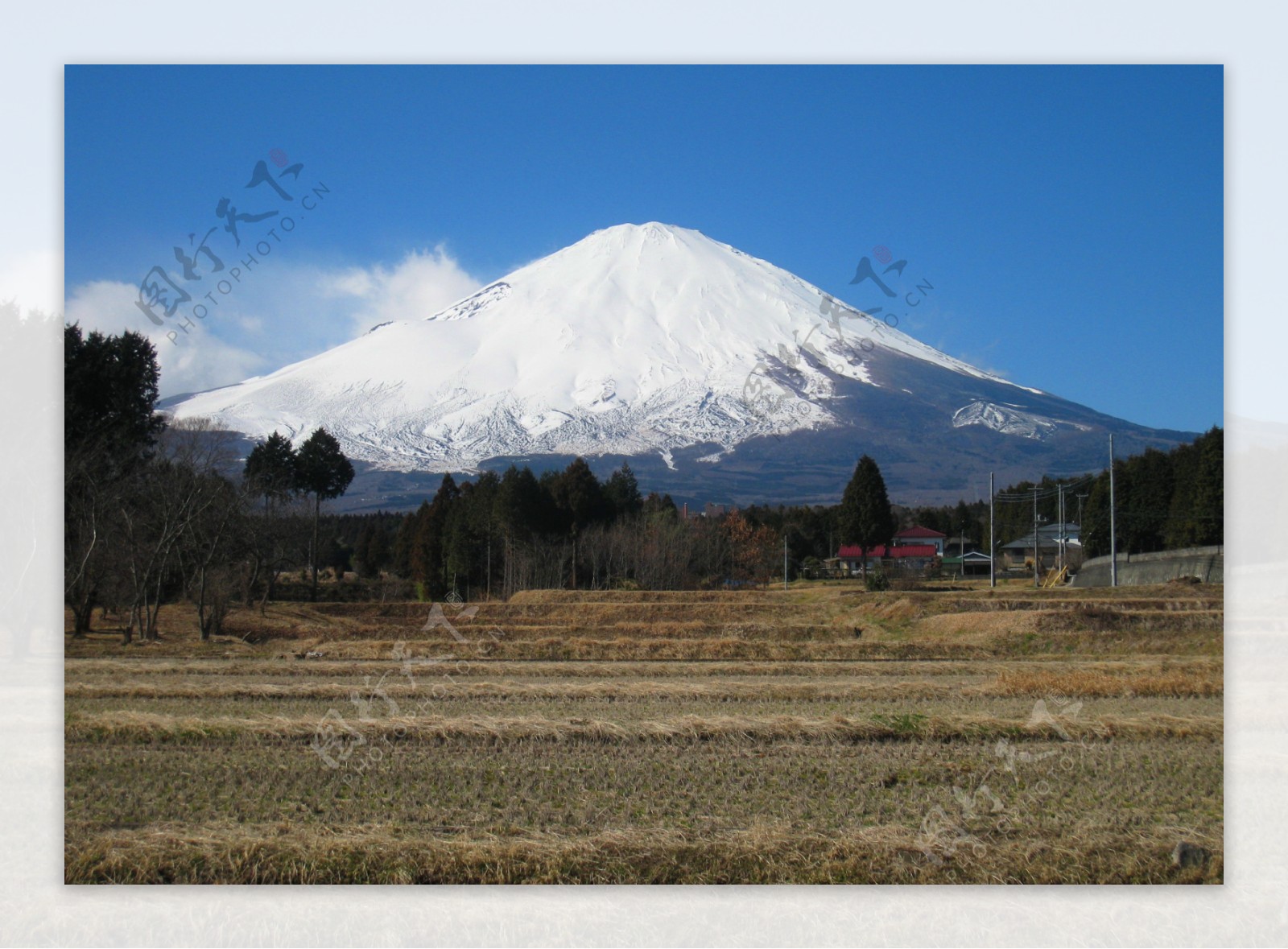 冬天日本富士山风景图片