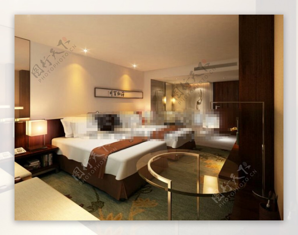 酒店客房大床房设计素材