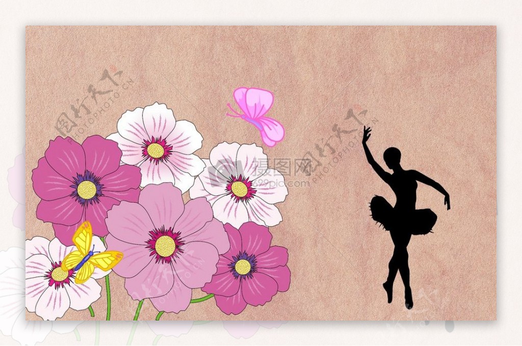 芭蕾舞演员与鲜花
