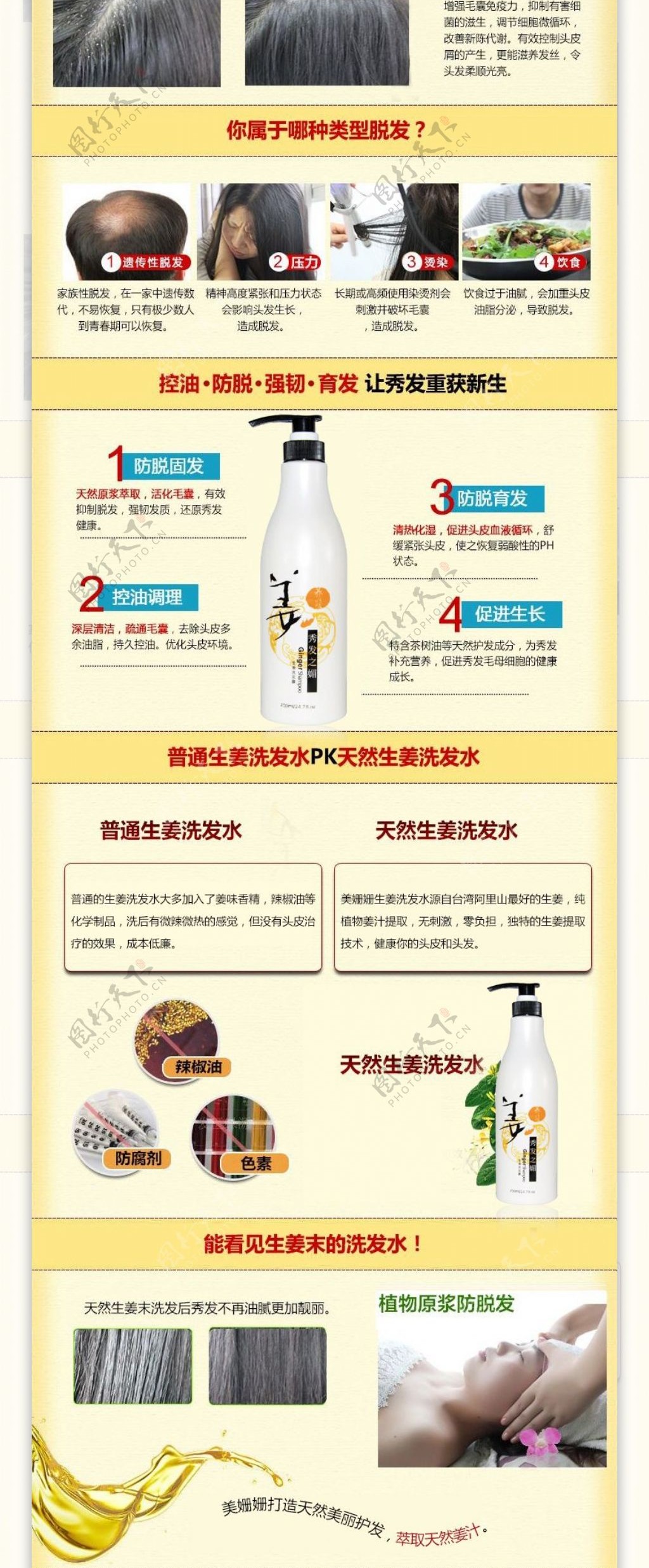 生姜洗发水产品描述详情页