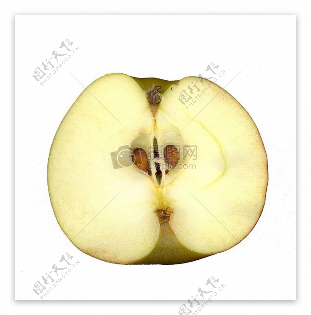 半个苹果孤立在白色背景