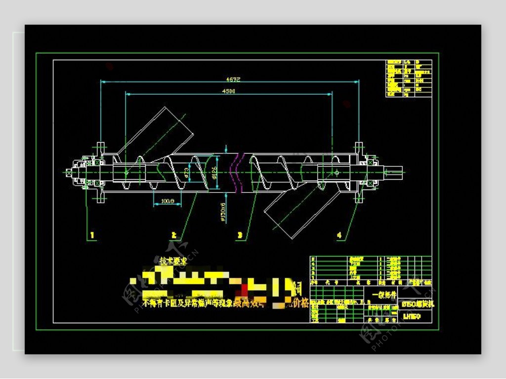 螺旋机设计素材CAD机械图纸