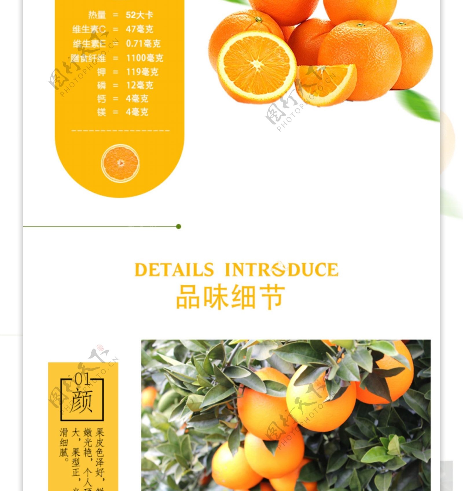 脐橙水果详情页