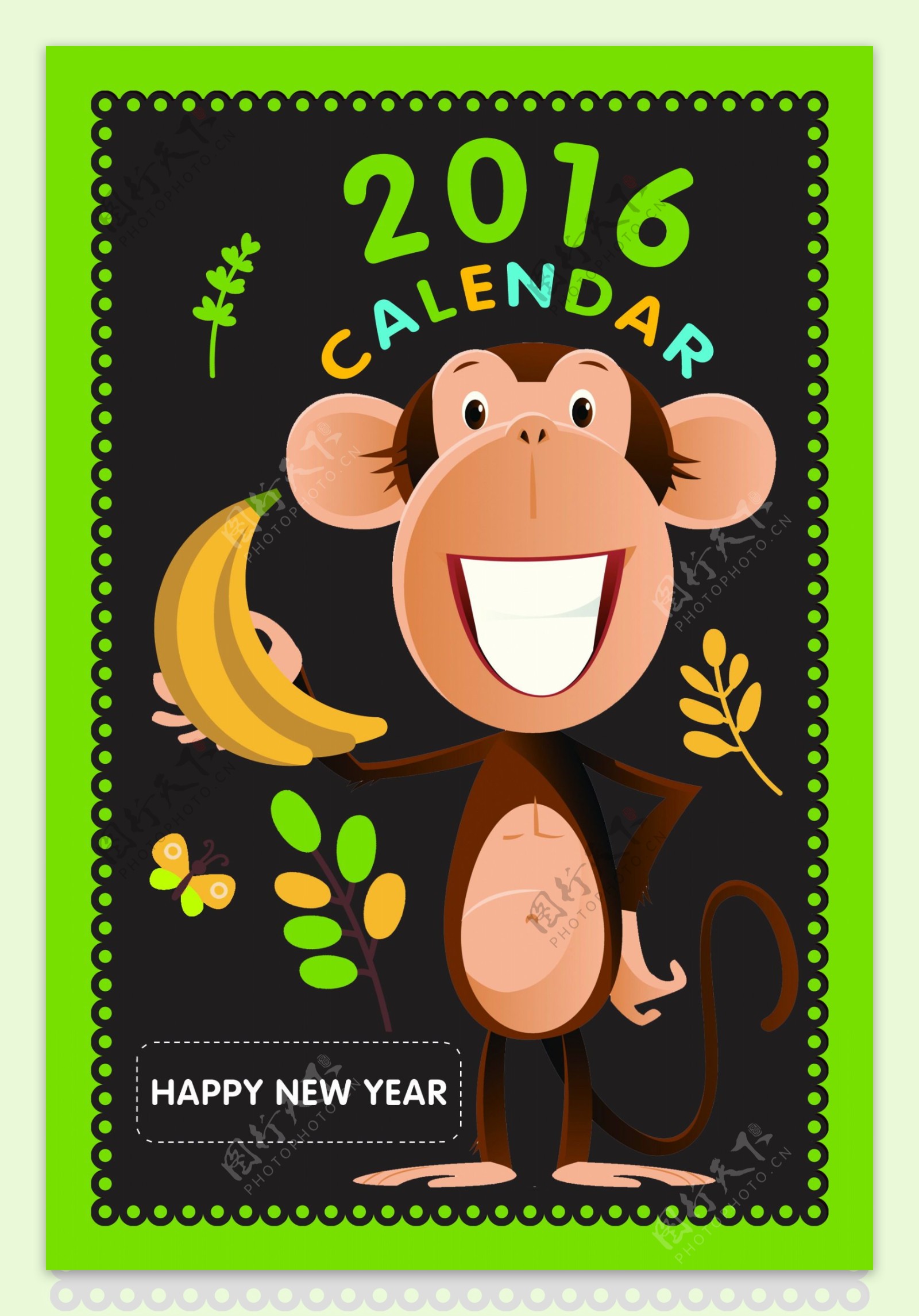2016年猴子卡通背景图片