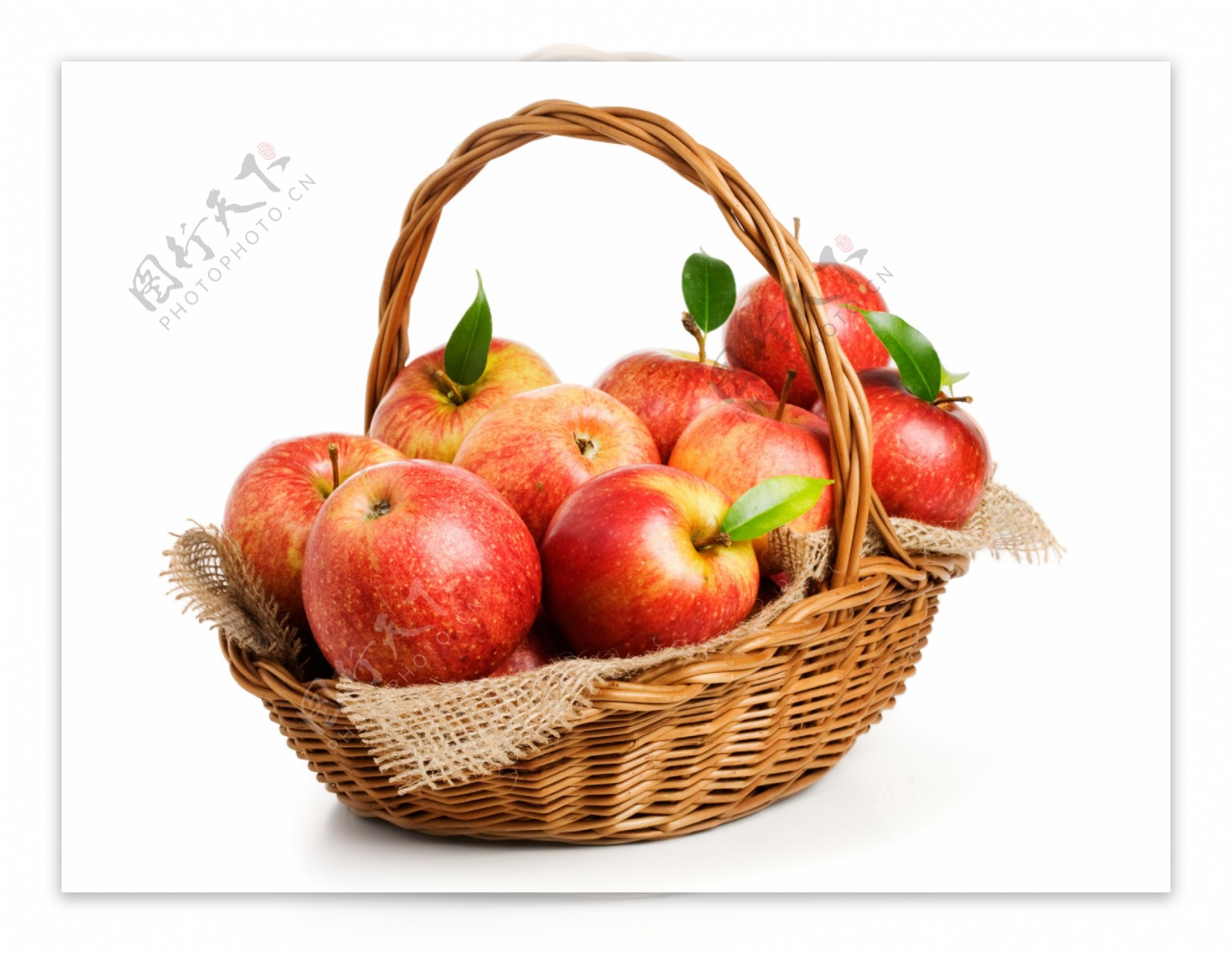 新鲜苹果篮子图片
