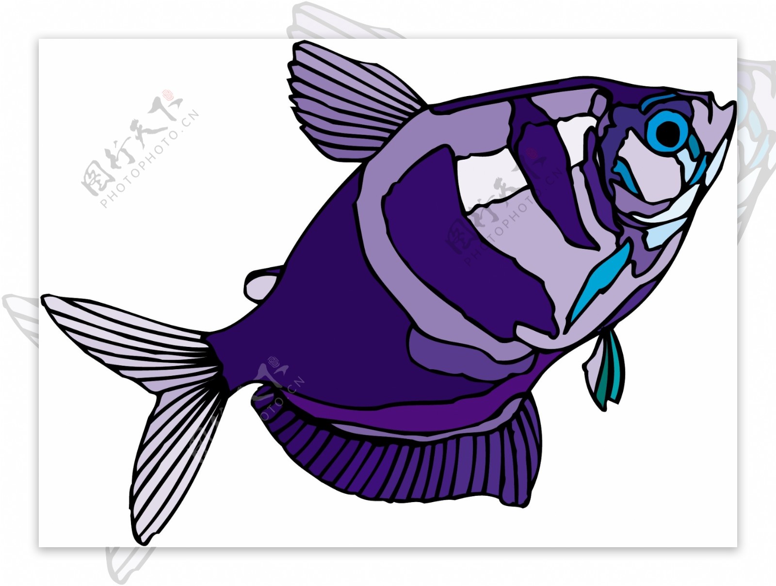 五彩小鱼水生动物矢量素材EPS格式0063