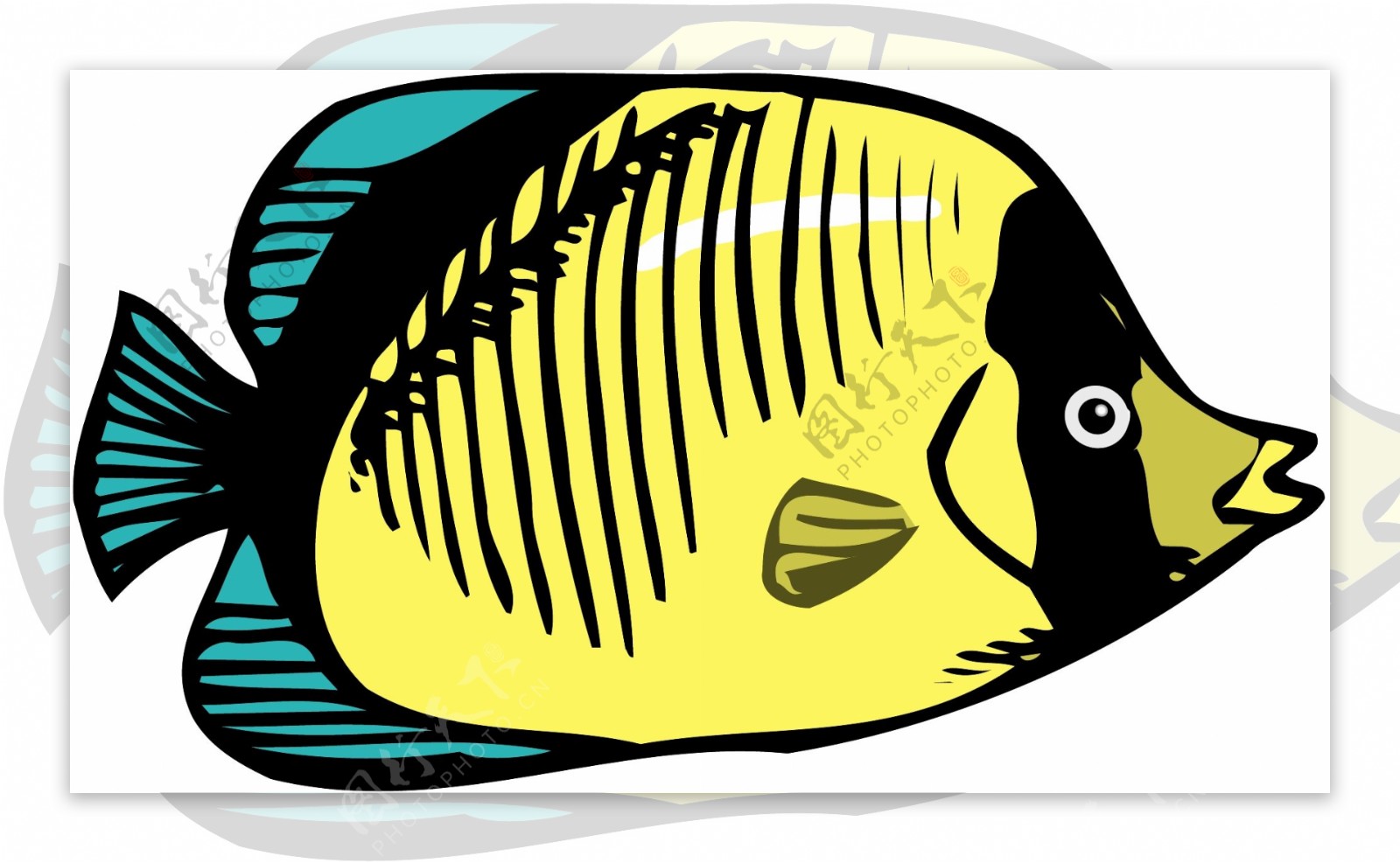 五彩小鱼水生动物矢量素材EPS格式0249