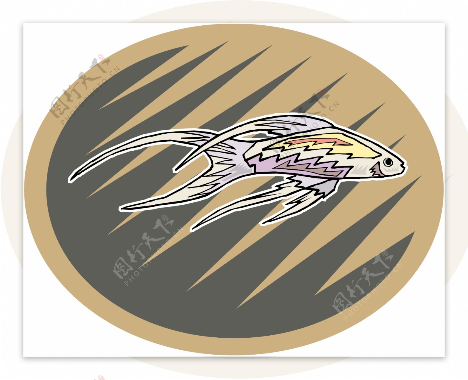五彩小鱼水生动物矢量素材EPS格式0538