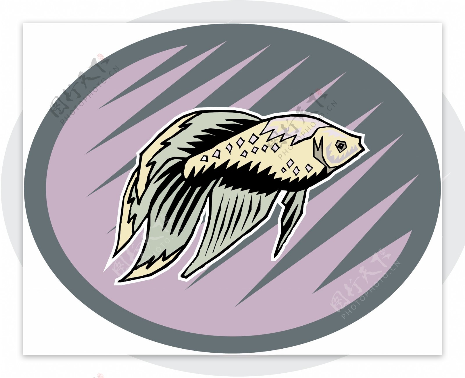 五彩小鱼水生动物矢量素材EPS格式0701