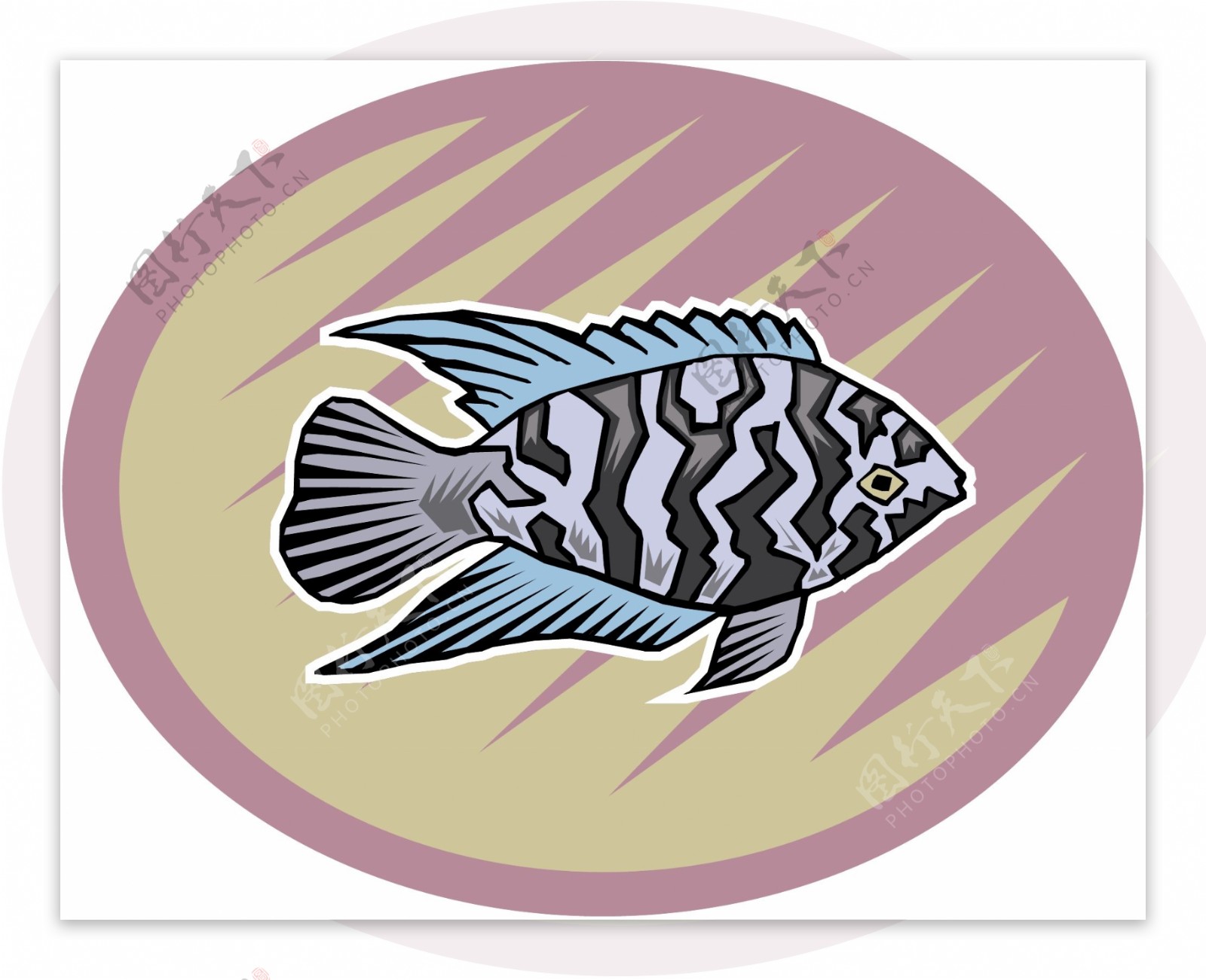 五彩小鱼水生动物矢量素材EPS格式0712