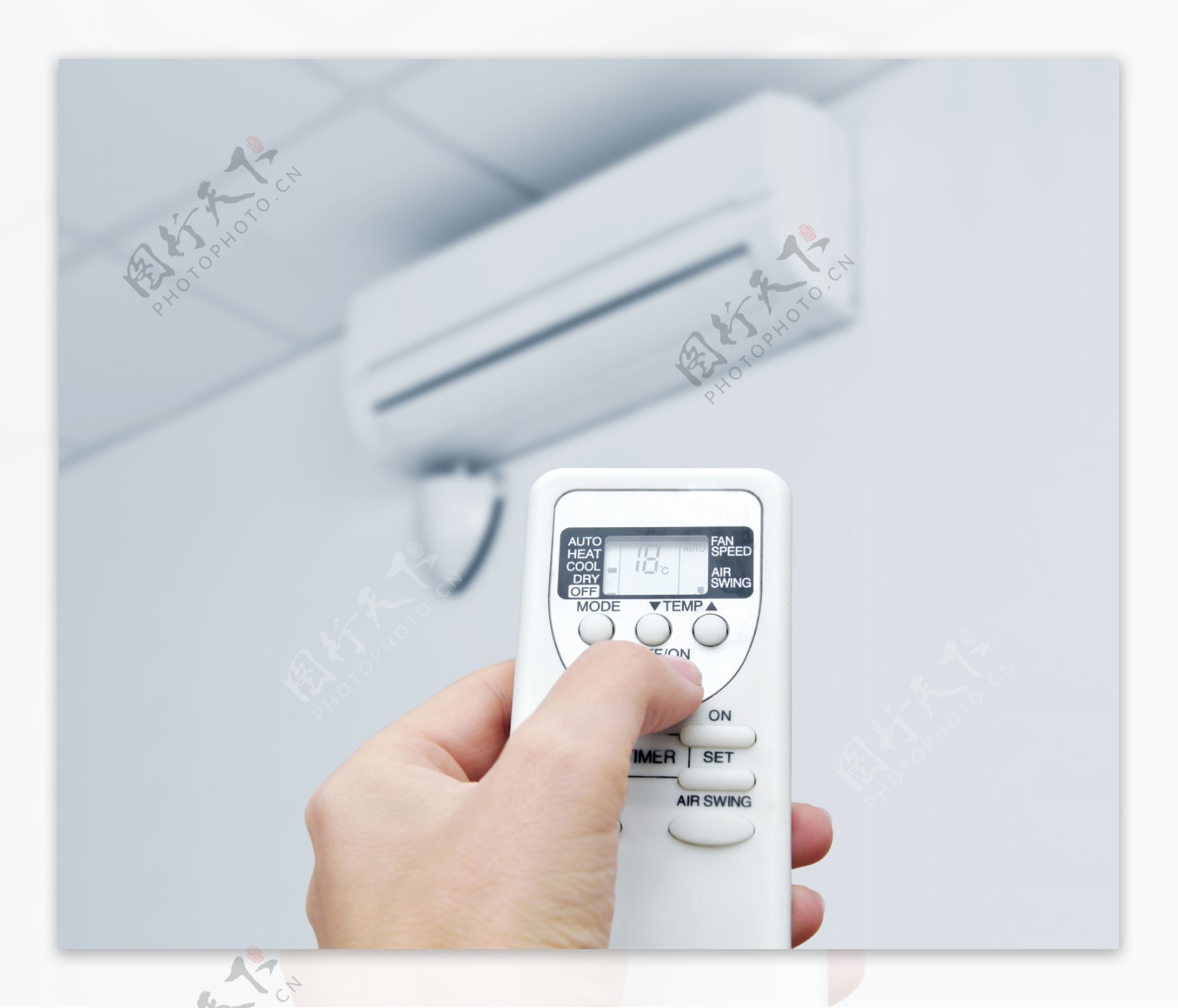 空调遥控器调节温度图片