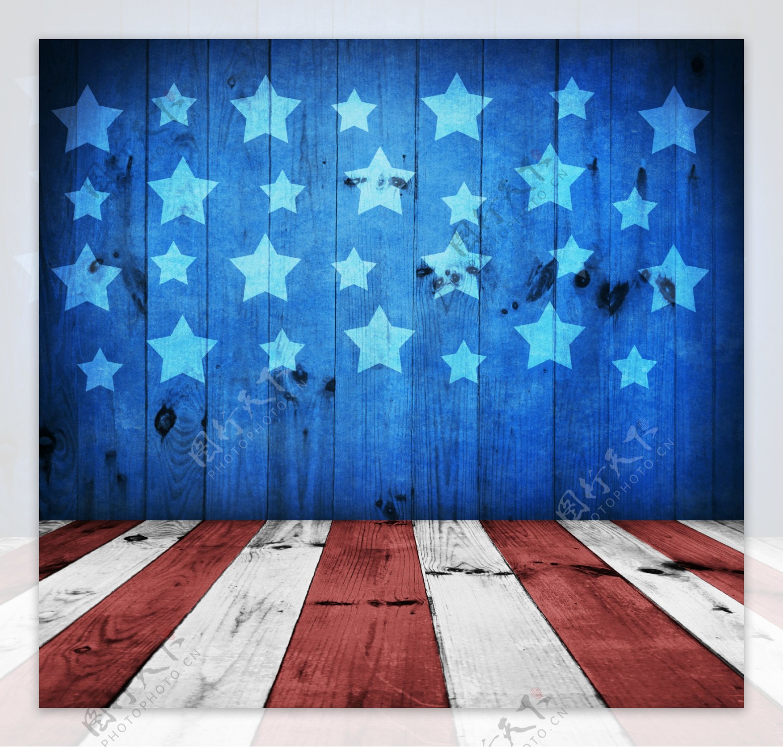 木板上的美国旗