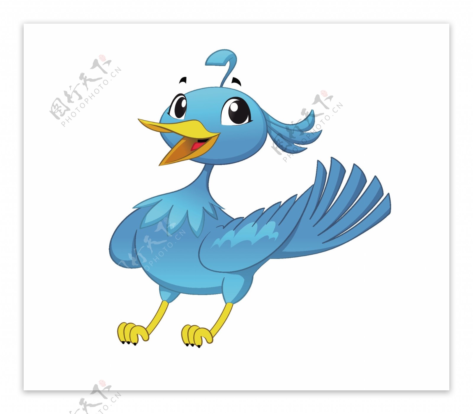 卡通可爱飞行动物小鸟EPS