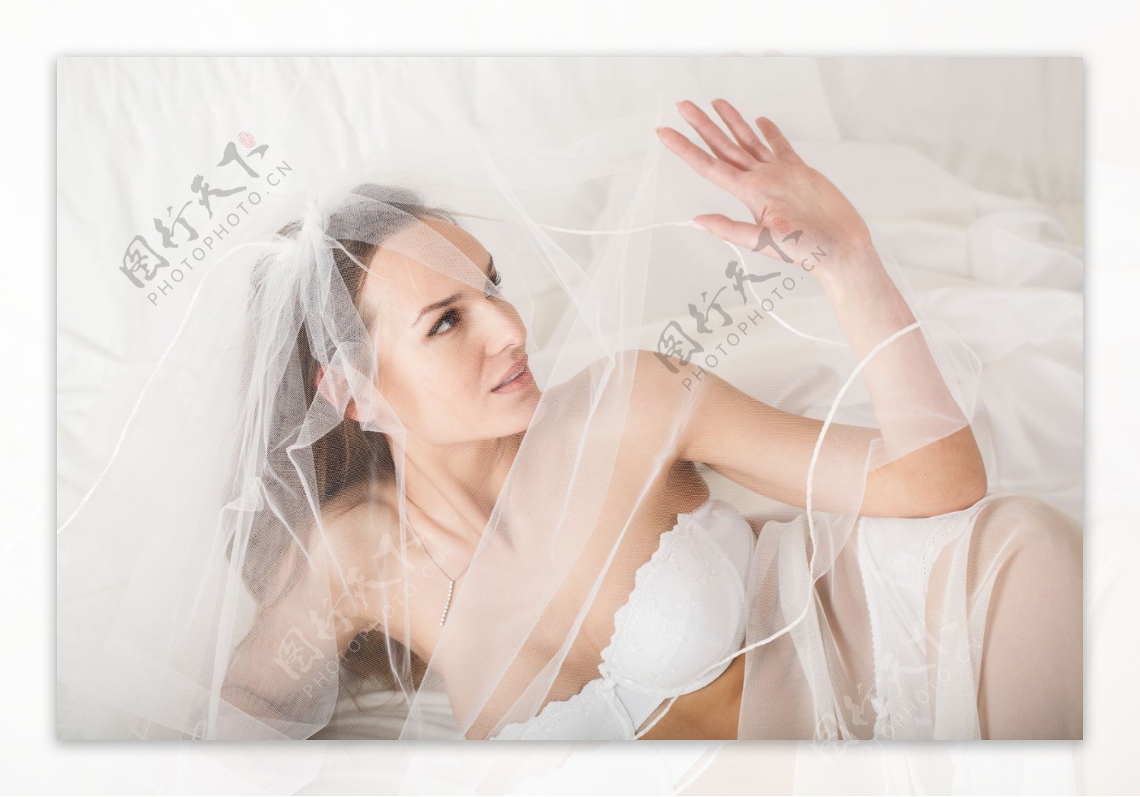 婚纱下的性感新娘图片