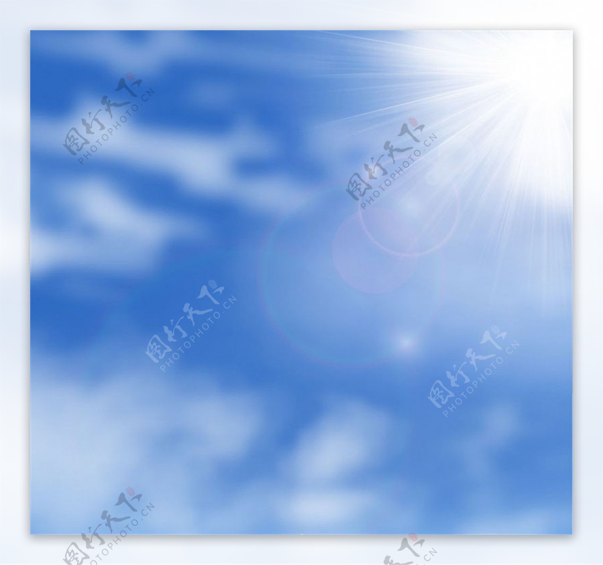 蓝色晴朗天空和阳光设计矢量素材