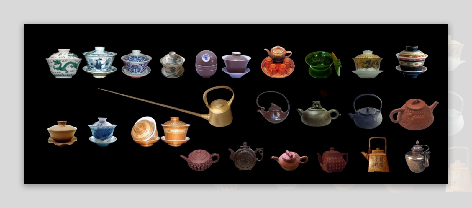 茶杯茶碗二PSD抠图素材下载