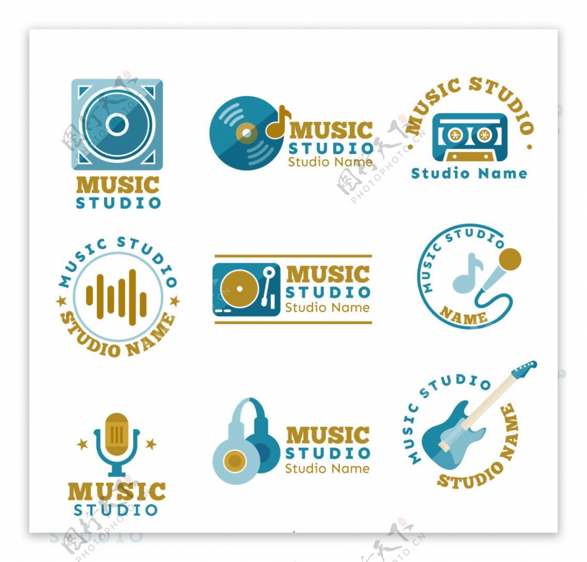 音乐工作室图标徽章