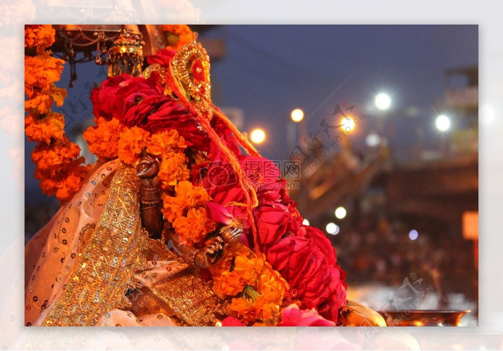 印度印度教宗教河Aarti恒河蜡烛哈里瓦