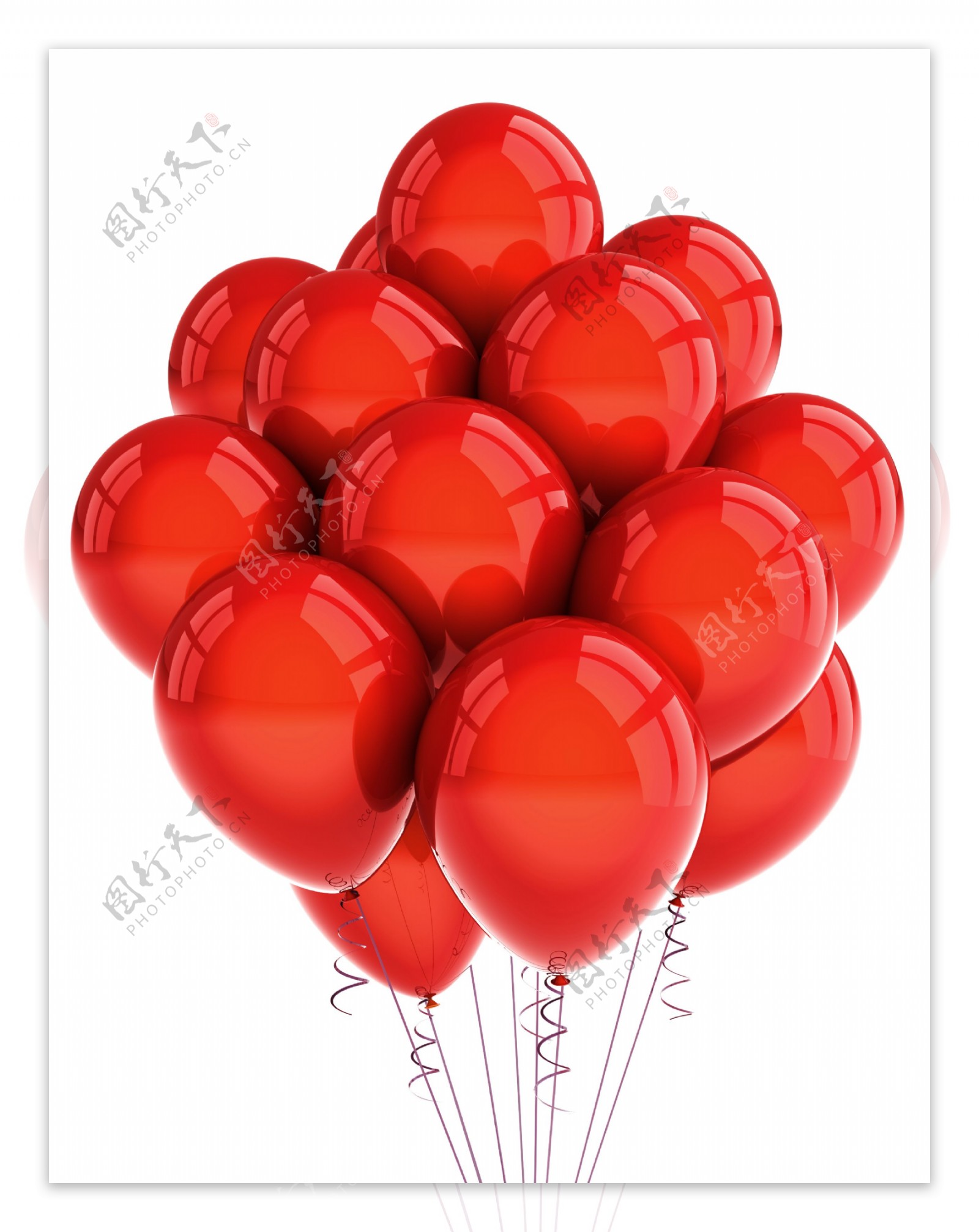 红色节日气球图片