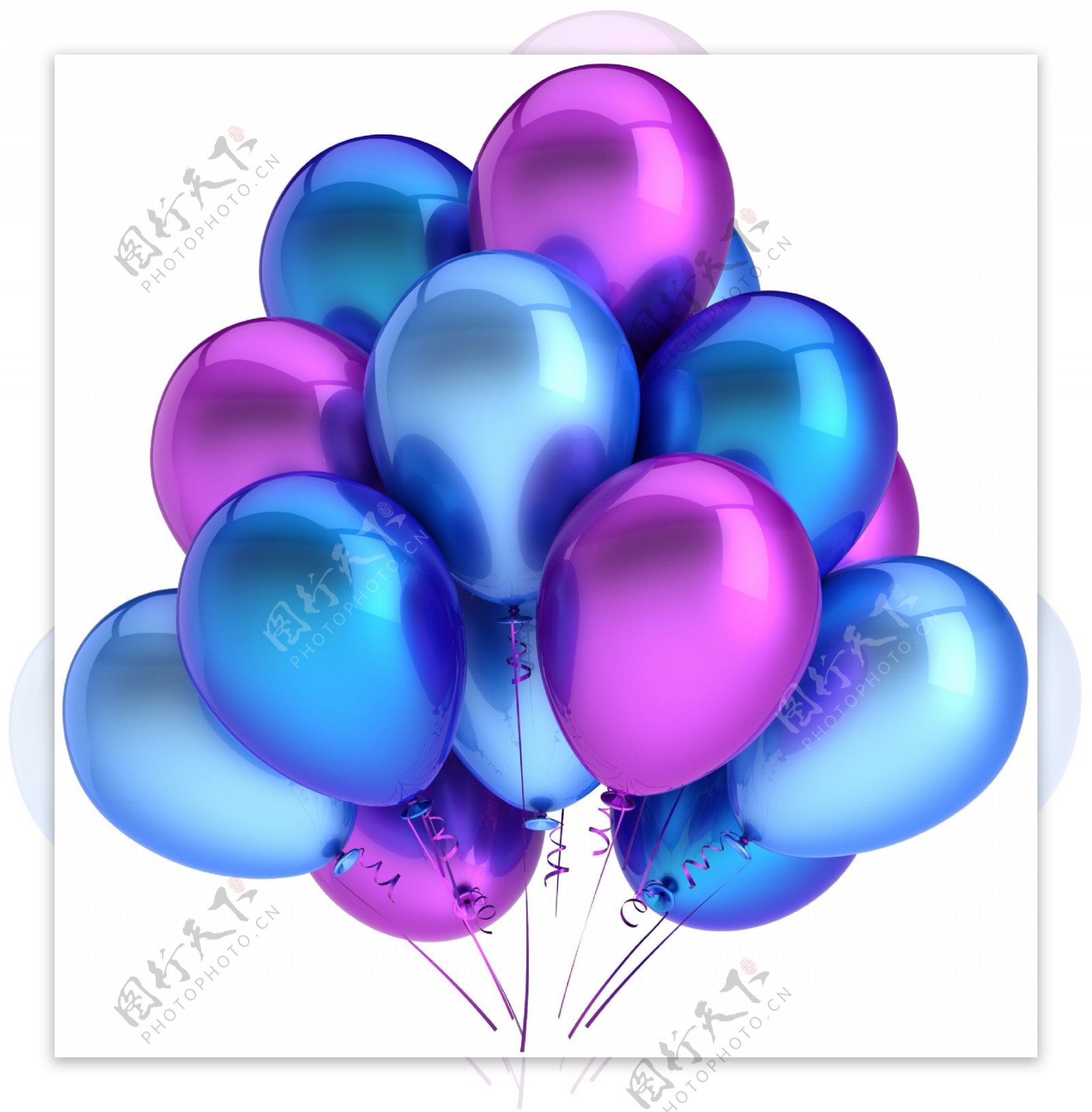 蓝紫气球图片