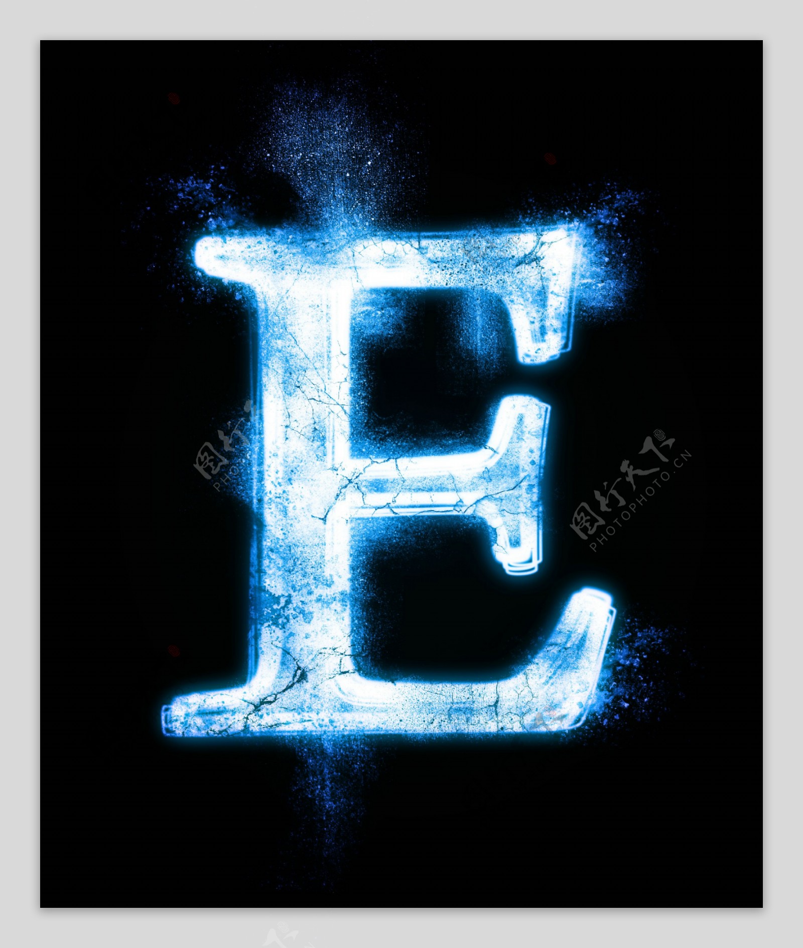 雪花字母E图片