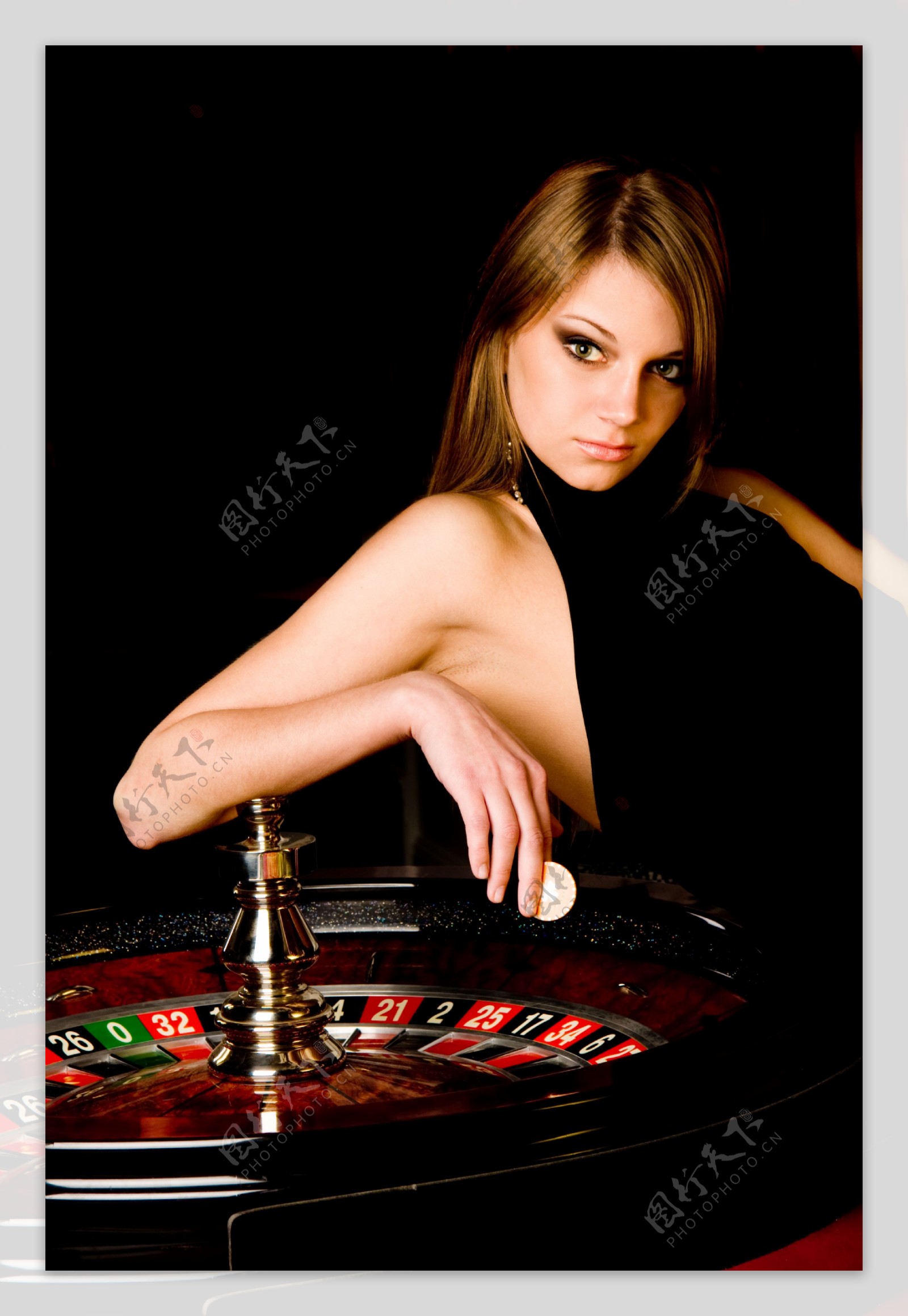 赌博的性感美女图片