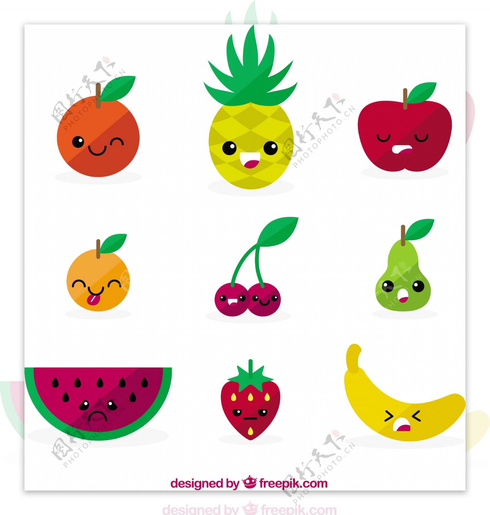 各种水果表情图标