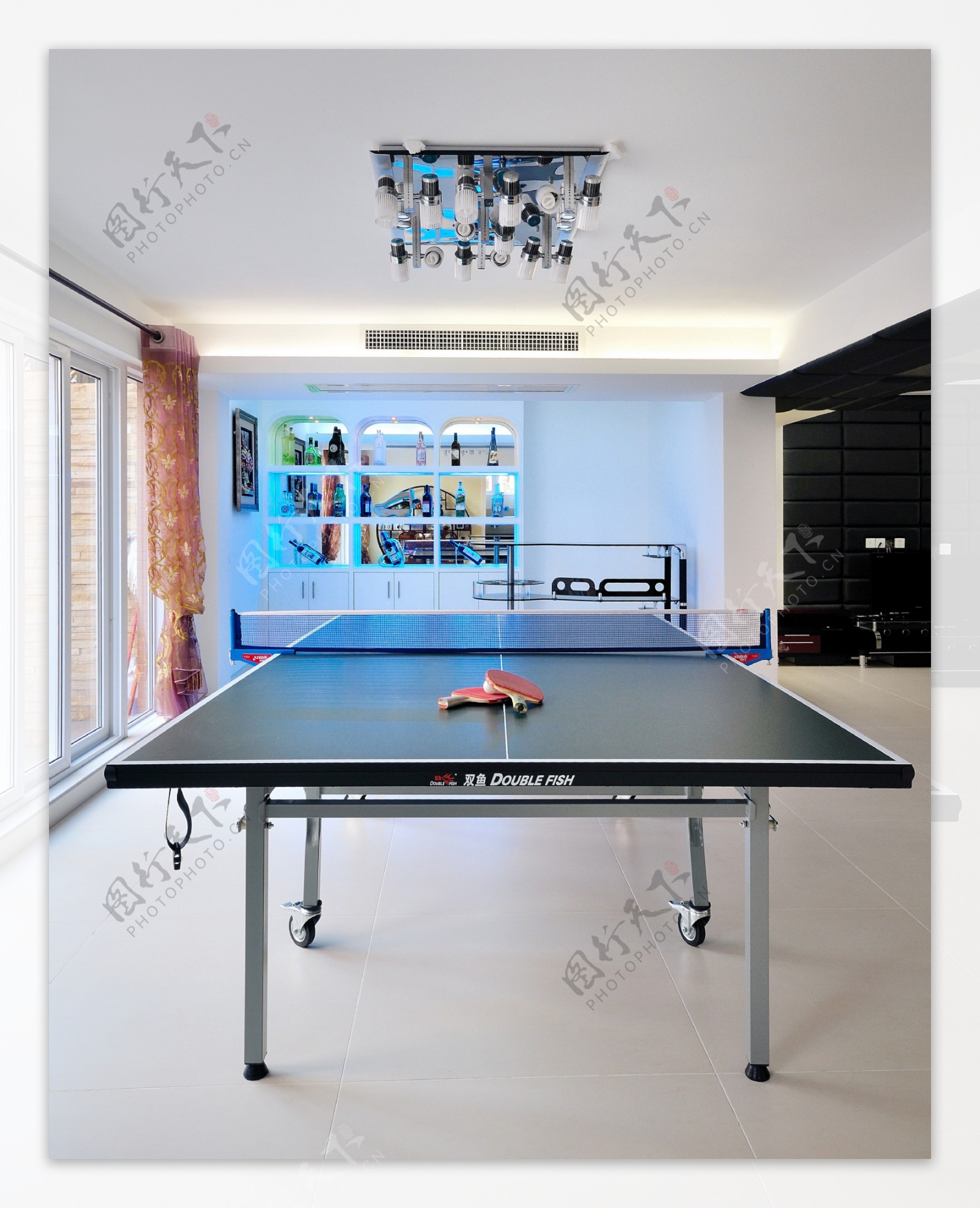 欧式室内休闲乒乓球桌设计图