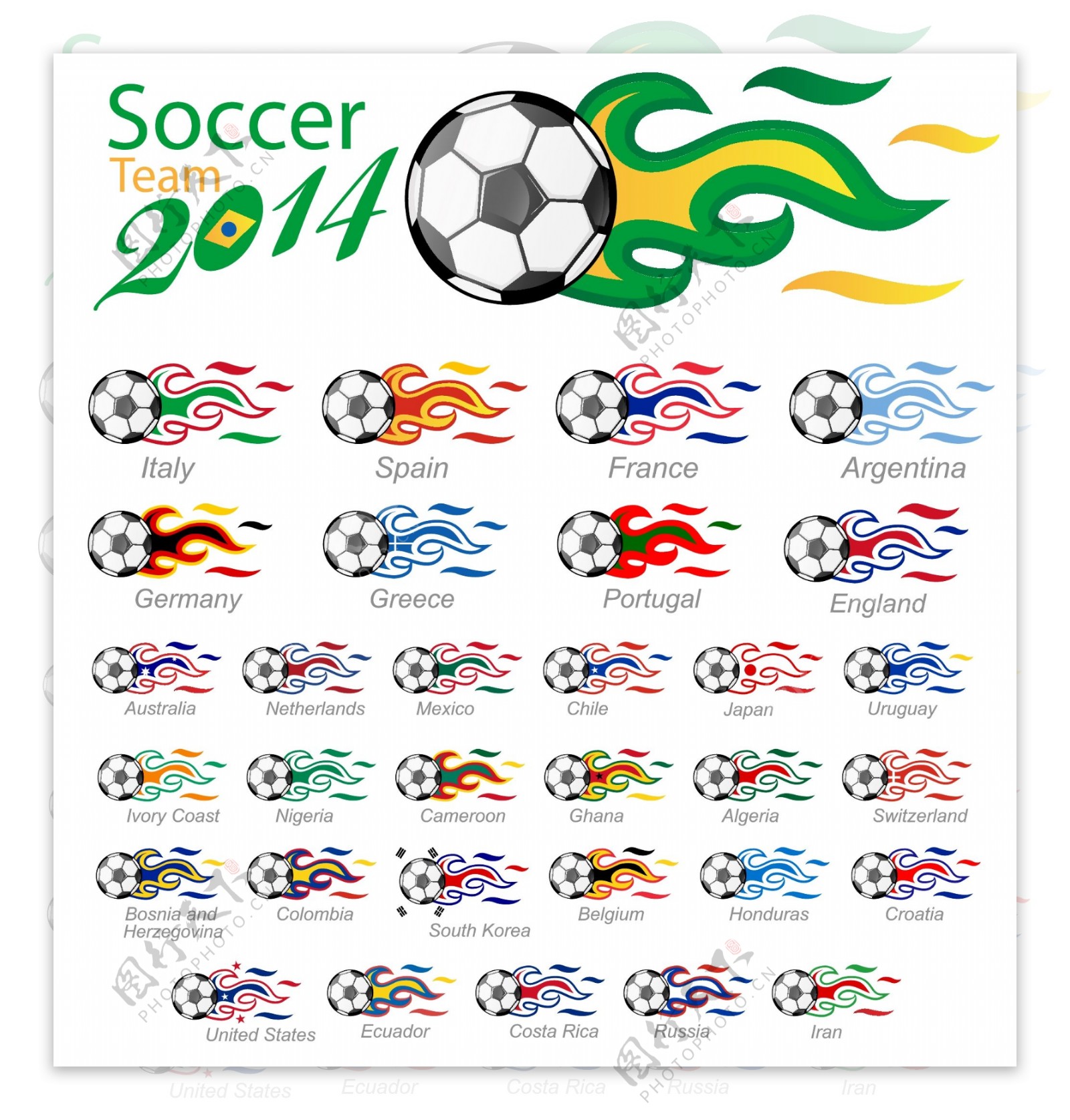 2014世界杯足球图标设计