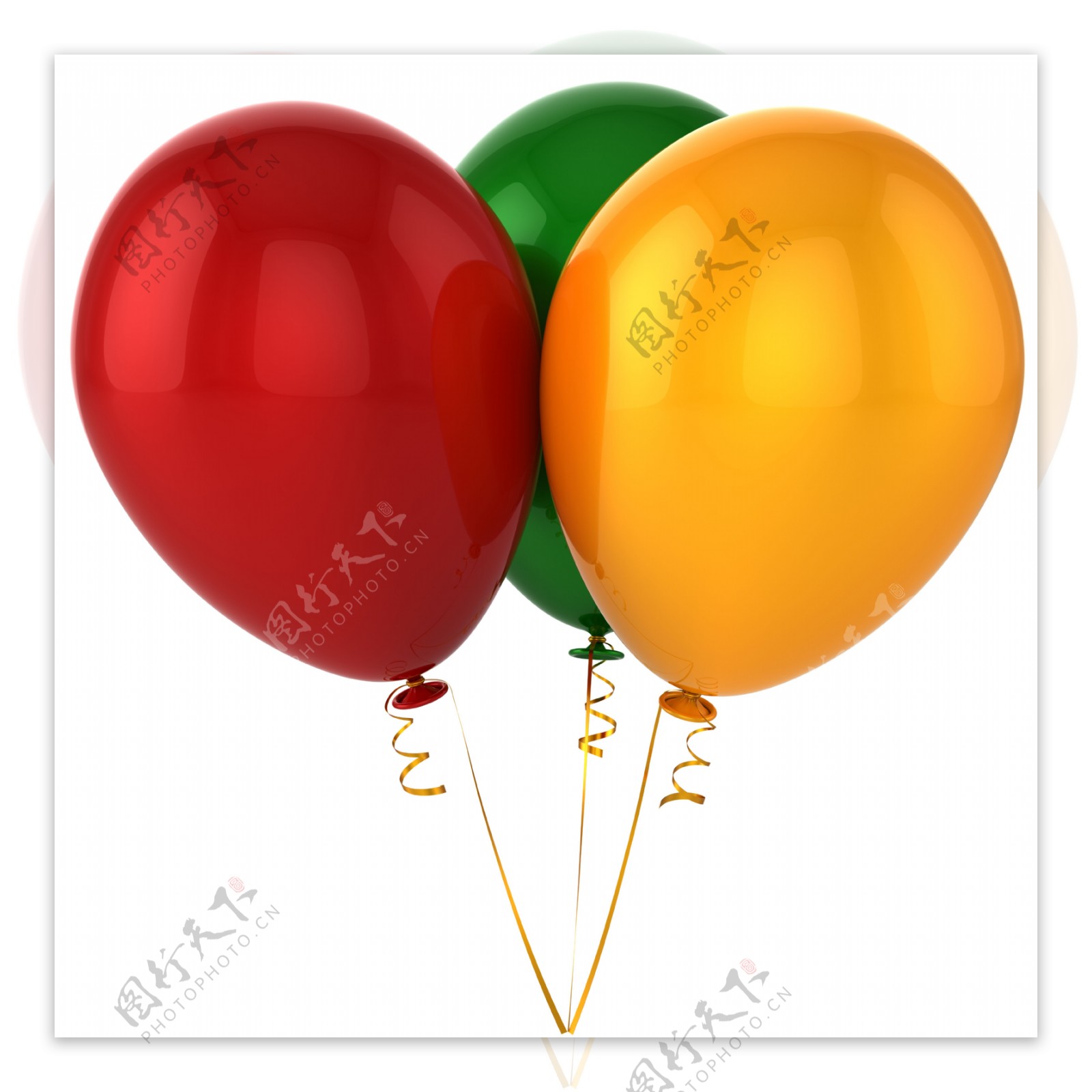 三个色彩气球图片