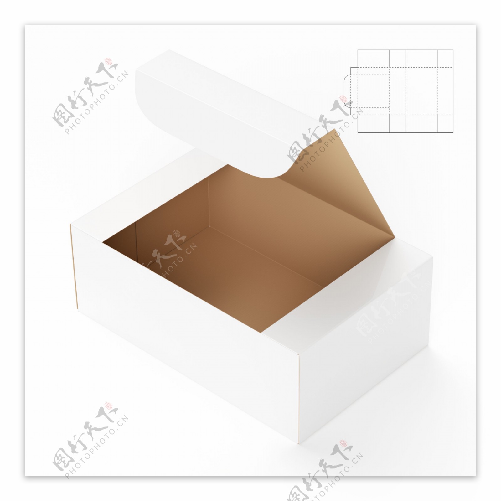 纸盒效果图和钢刀线图片