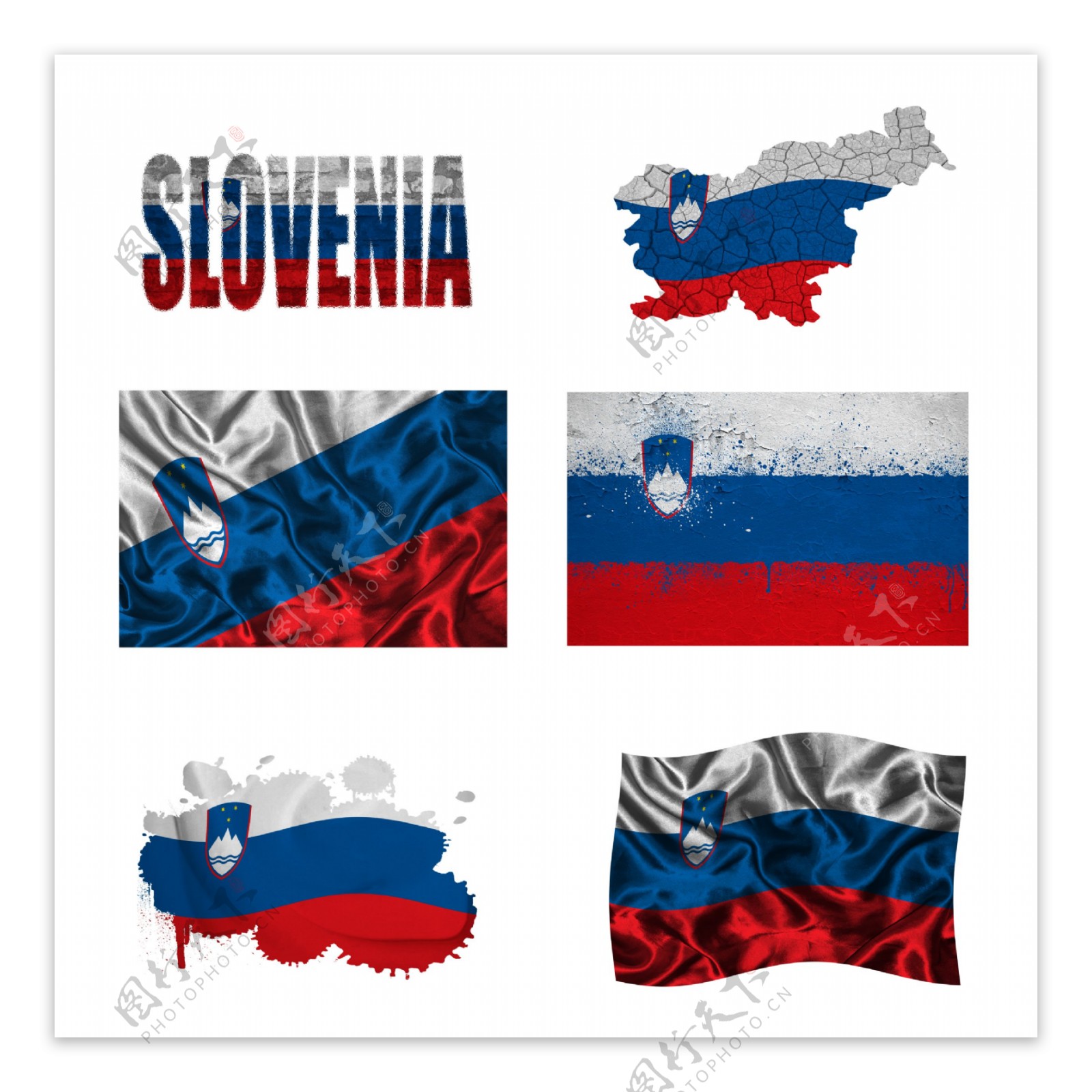 斯洛文尼亚国旗地图图片