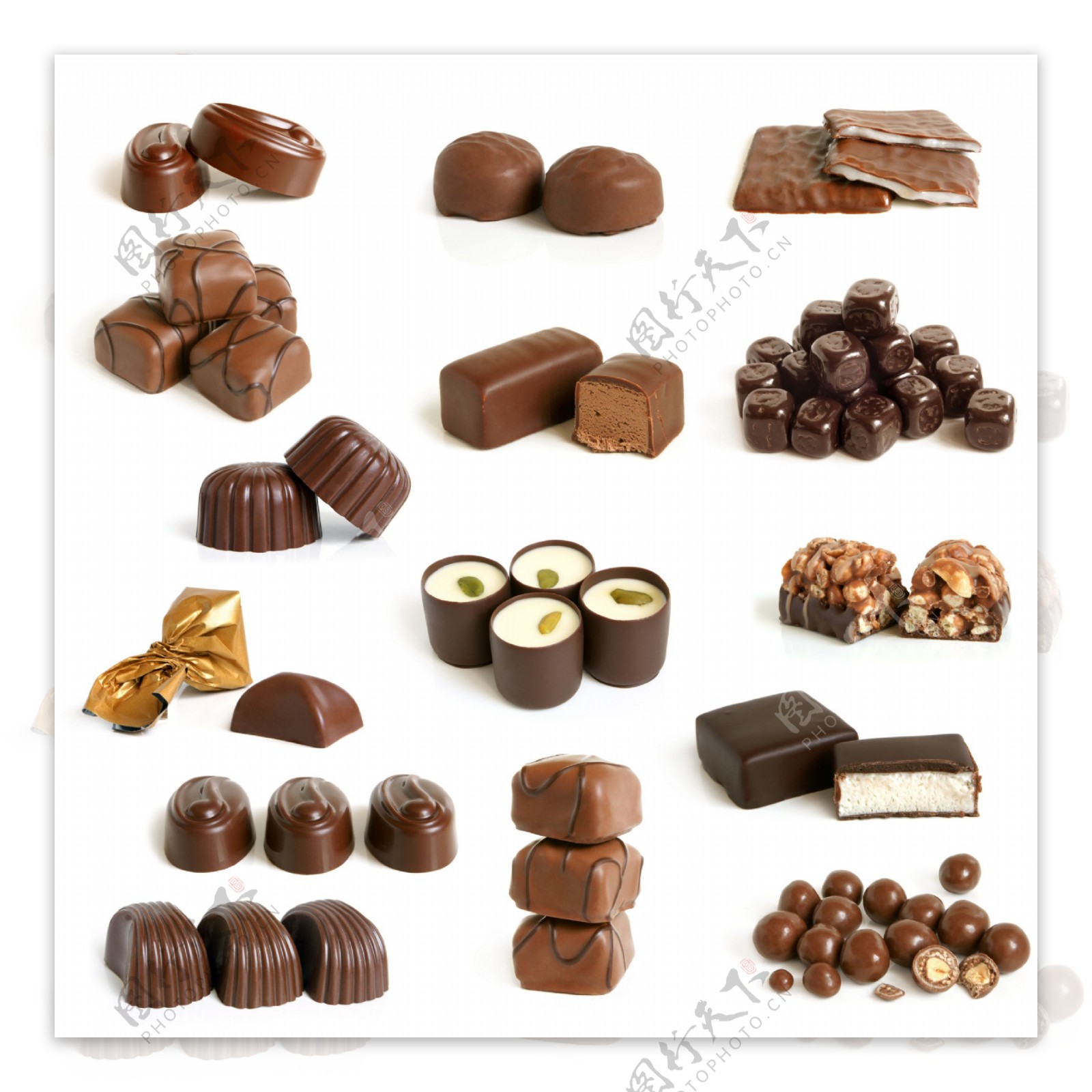 各种形状的巧克力图片