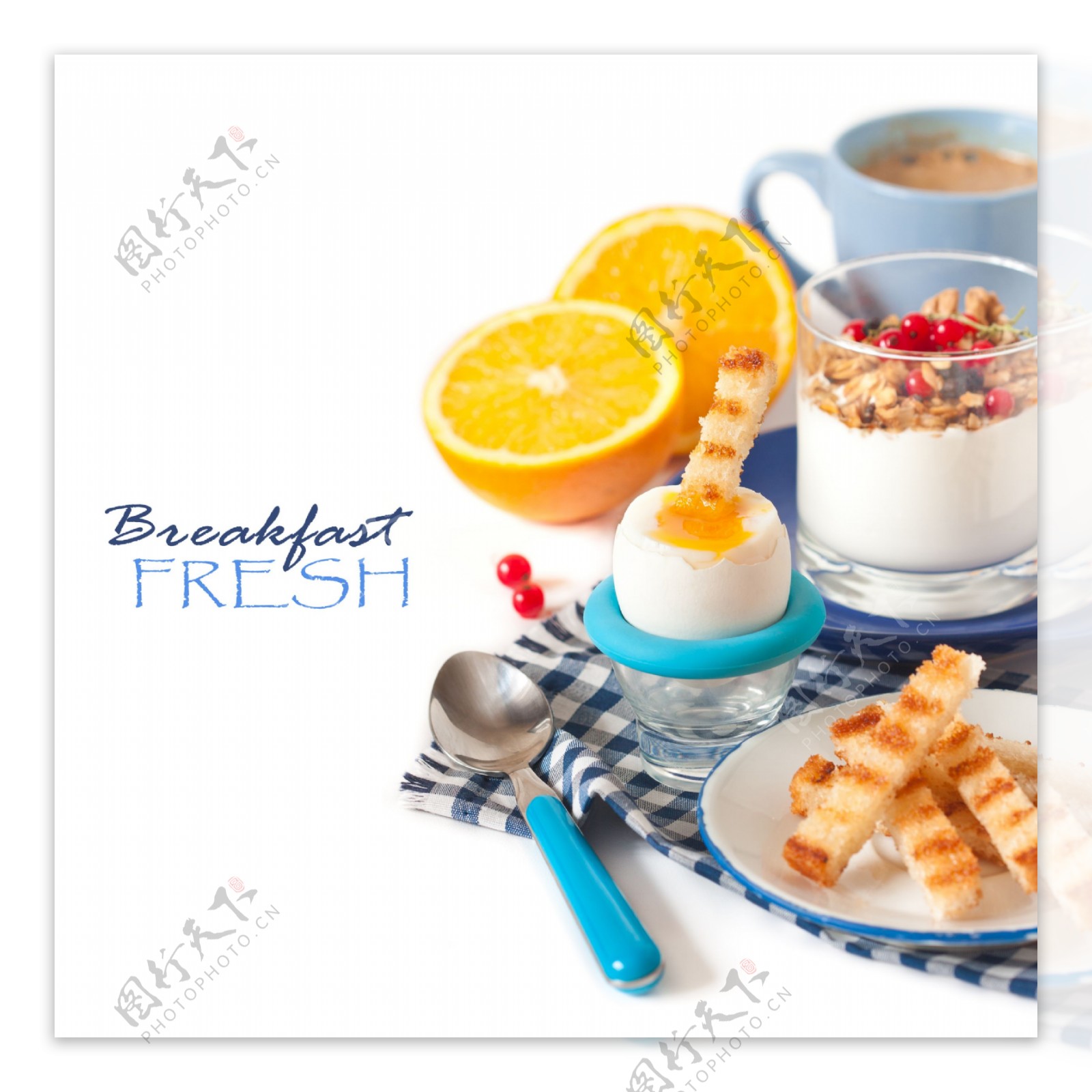 橙子与营养早餐图片