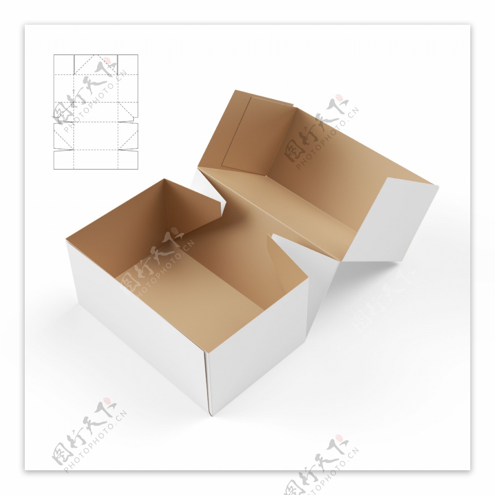 纸盒效果图与展开图