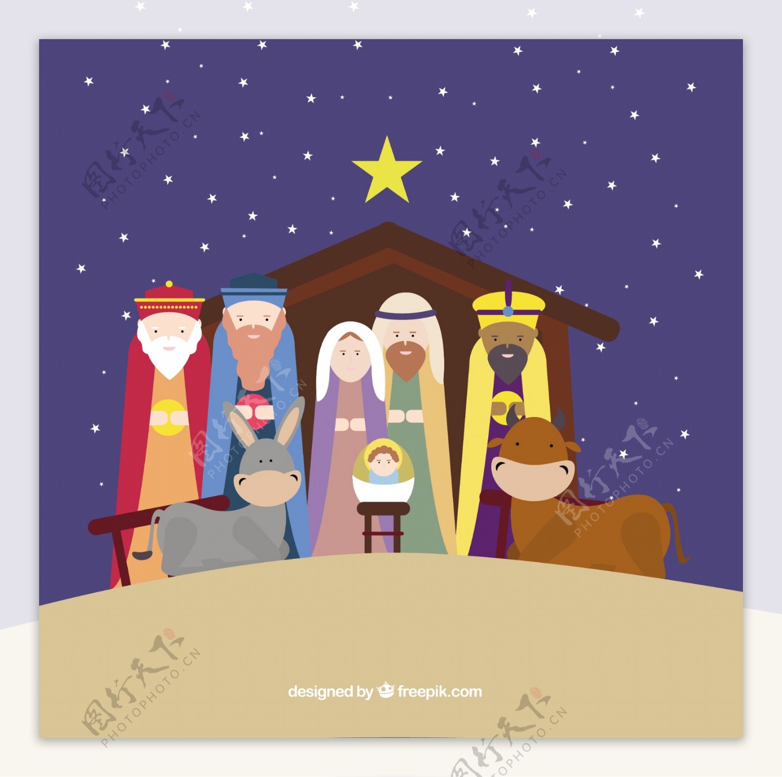 平的基督诞生的场景